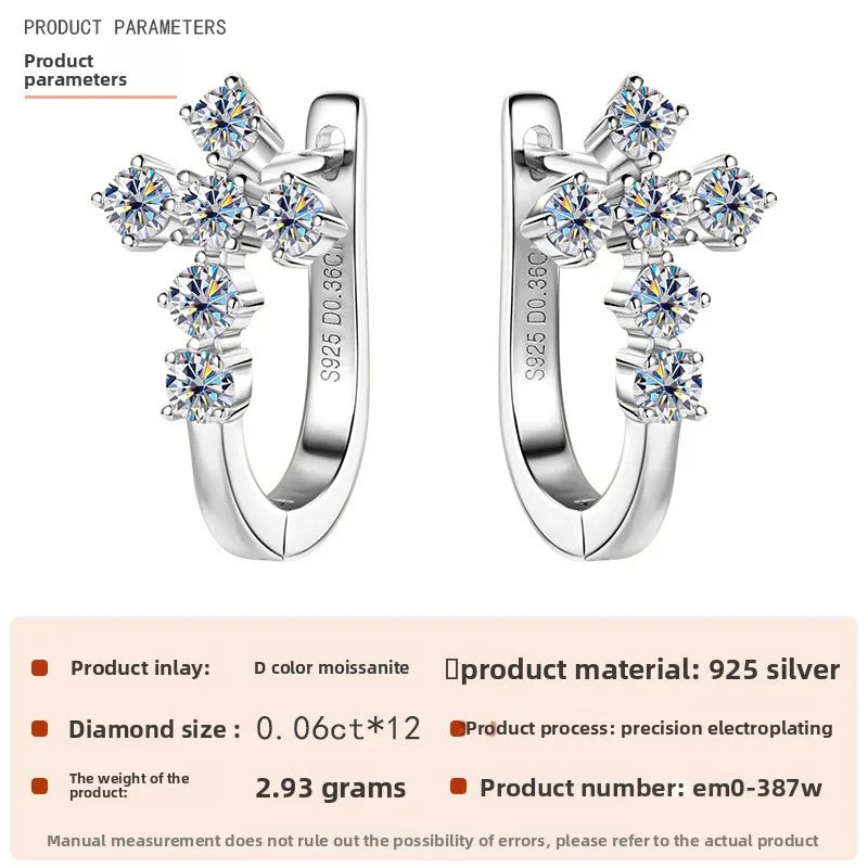 Puces d'oreilles en U serties, argent 925 — vue 8