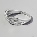 Bague croix sertie, finition or blanc — vue 5