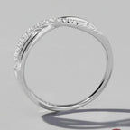 Bague croix sertie, finition or blanc — vue 6