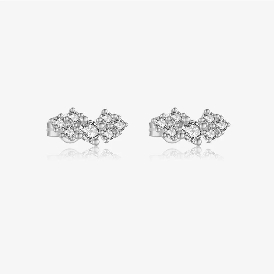 Puces d'oreilles à zircons irréguliers, argent 925 — vue 10