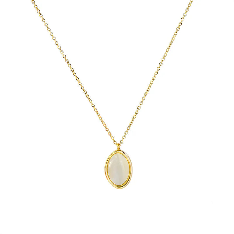 Collier à pastille émaillée, chaîne fine — vue 5