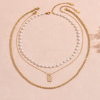 Collier de perles rondes à fermoir doré — vue 6