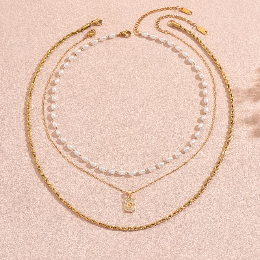 Collier de perles rondes à fermoir doré — vue 6