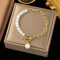 Bracelet papillon doré et perle d'eau douce — vue 6