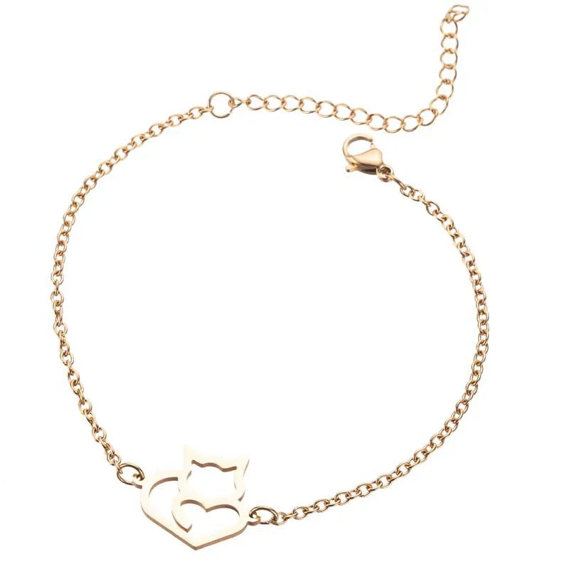 Bracelet à silhouette animale sur chaîne dorée — vue 6
