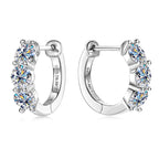 Puces d'oreilles en U serties, argent 925 — vue 5