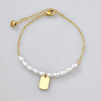 Bracelet perle et maille vénitienne dorée — vue 11