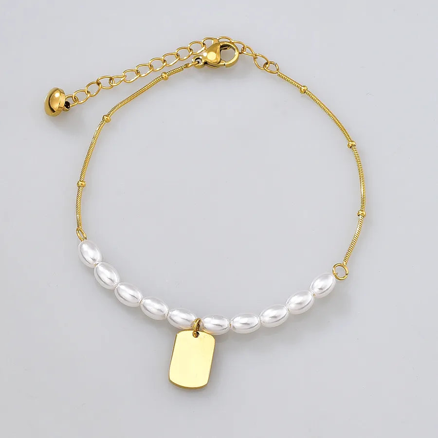 Bracelet perle et maille vénitienne dorée — vue 11