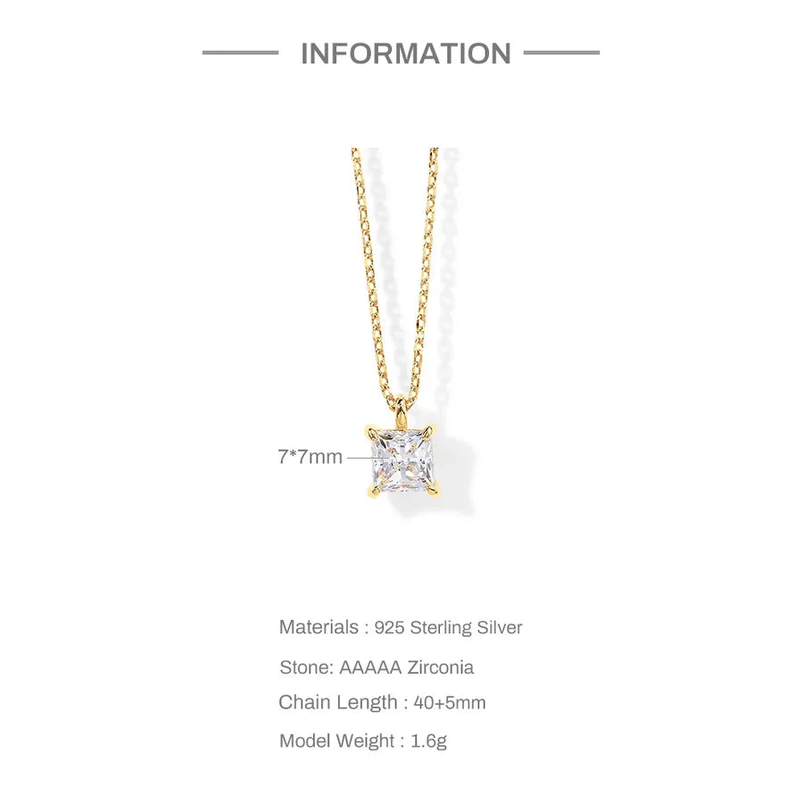 Collier à pendentif géométrique serti, argent 925 — vue 3