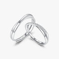 Bague ajustable sertie de zircons, rhodiée — vue 7