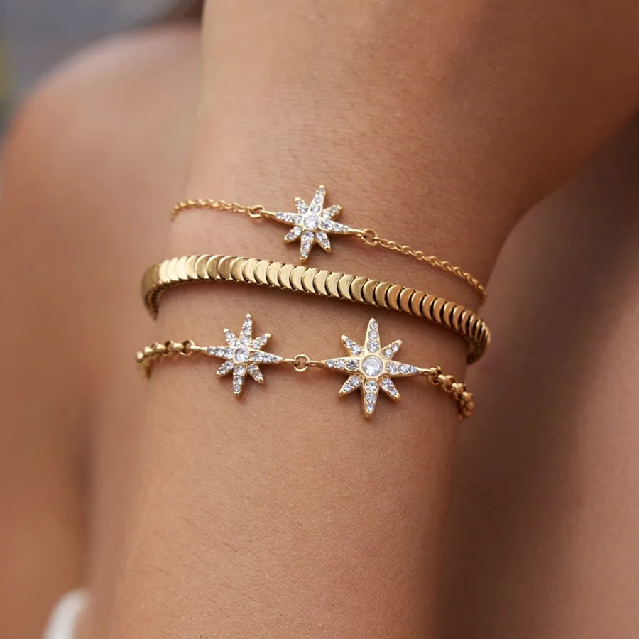 Bracelet étoile filante sur chaîne fine dorée — vue 4