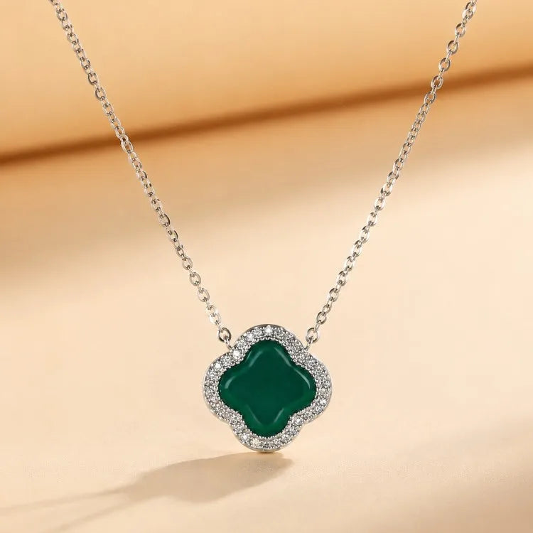 Collier cœur d'agate naturelle, argent 925 — vue 4