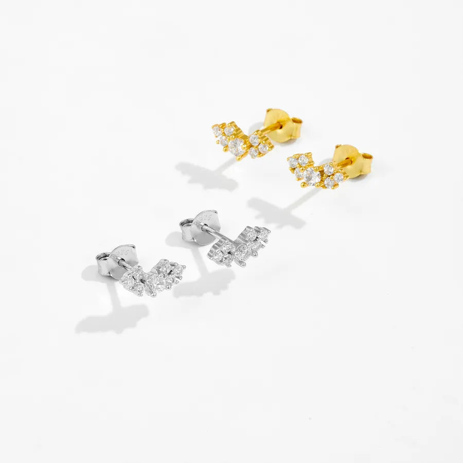 Puces d'oreilles à zircons irréguliers, argent 925 — vue 6