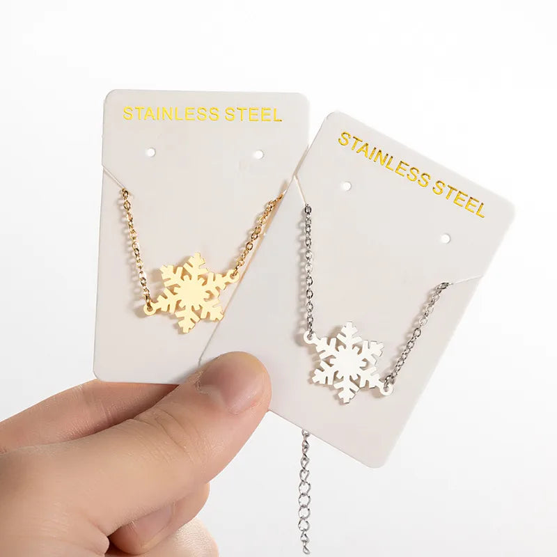 Bracelet motif flocon en acier inoxydable doré — vue 2