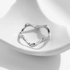 Bague à monture en vague, argent massif 925 — vue 4