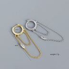 Boucles d'oreilles à pierre, monture géométrique — vue 2
