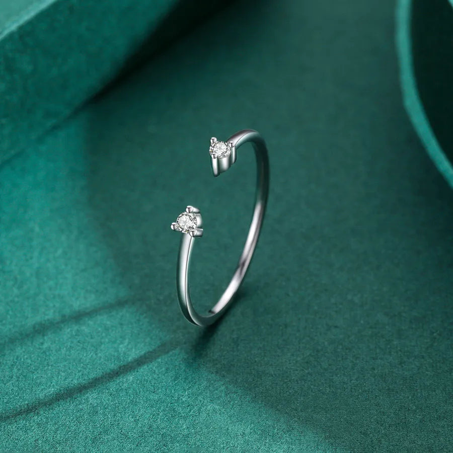 Bague moissanite sertie, argent massif 925 — vue 6