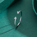 Bague moissanite sertie, argent massif 925 — vue 6