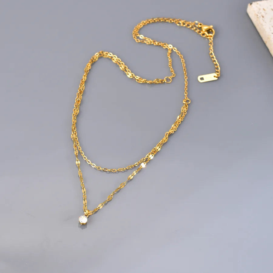 Collier maille grain de café, acier doré — vue 3