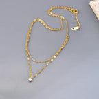 Collier maille grain de café, acier doré — vue 3