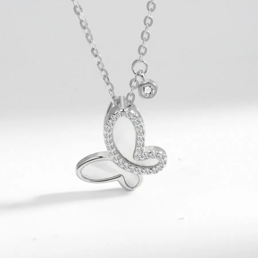 Collier papillon de nacre, argent 925 — vue 7