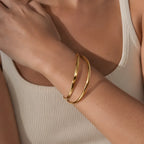 Bracelet aux maillons irréguliers en acier inoxydable doré