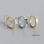 Boucles d'oreilles à zircon rectangle — vue 2