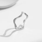 Bague à monture en vague, argent massif 925 — vue 5