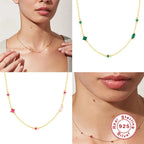Collier alternant zircons ronds et carrés — vue 5