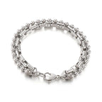 Bracelet géométrique bicolore, acier inoxydable — vue 4