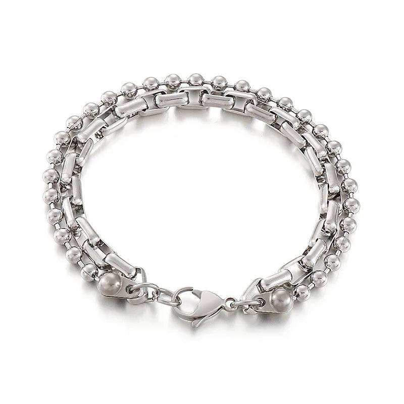 Bracelet géométrique bicolore, acier inoxydable — vue 4