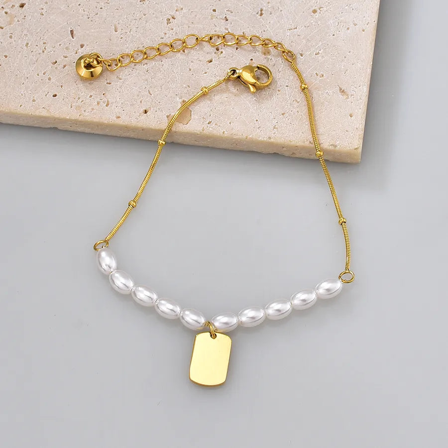 Bracelet perle et maille vénitienne dorée — vue 5