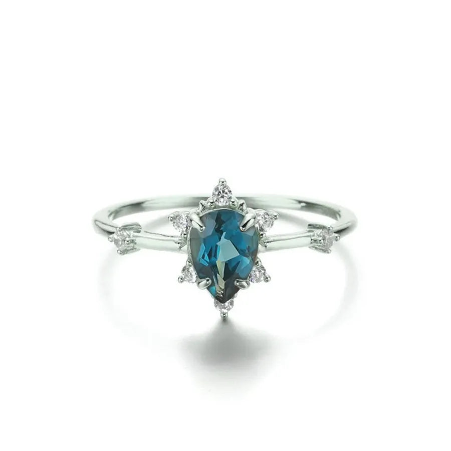 Bague à pierres taille goutte alignées — vue 6