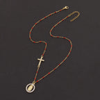 Collier croix et médaille, chaîne fine — vue 4