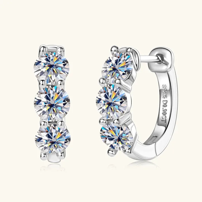 Puces d'oreilles en U serties, argent 925 — vue 2
