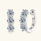 Puces d'oreilles en U serties, argent 925 — vue 2