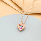Collier cœur doré, acier inoxydable — vue 4