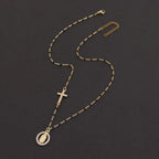 Collier croix et médaille, chaîne fine — vue 3