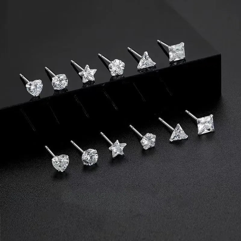 Puces d'oreilles étoile ou cœur, argent 925 — vue 4