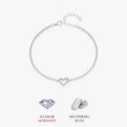 Bracelet tennis à ligne de moissanites serties, argent 925
