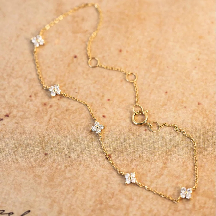 Bracelet cœur porte-bonheur, chaîne dorée — vue 3