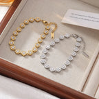 Bracelet anneau simple sur chaîne fine, acier inoxydable