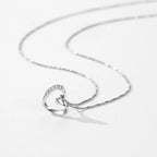 Collier cœur serti de zircons, argent 925 — vue 4