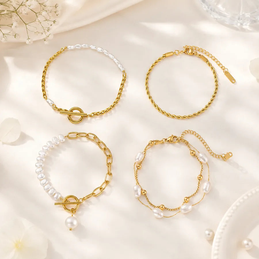 Bracelet maille cubaine aux maillons décalés — vue 5