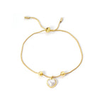 Bracelet cœur et perle sur chaîne réglable — vue 5