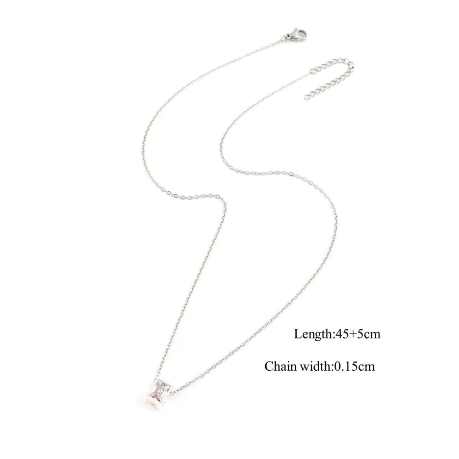 Collier à cristal taille rectangle, chaîne fine — vue 10