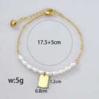 Bracelet perle et maille vénitienne dorée — vue 2