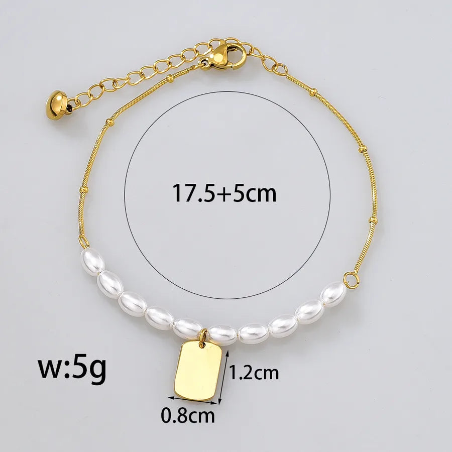 Bracelet perle et maille vénitienne dorée — vue 2
