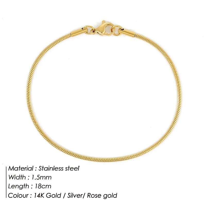 Bracelet maille serpent lisse et souple — vue 11