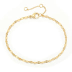Bracelet fin ajustable en acier inoxydable doré — vue 3